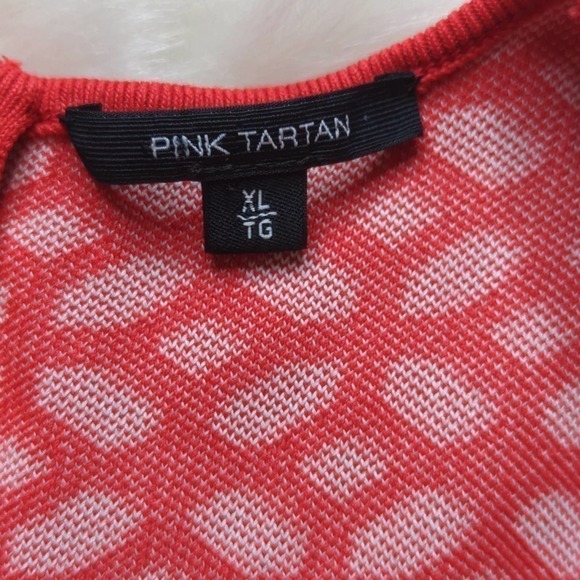 Pink Tartan Womens Heavy Knit Fit‎ and Flare Midi Dress Red Patterned XL - Picture 11 of 12